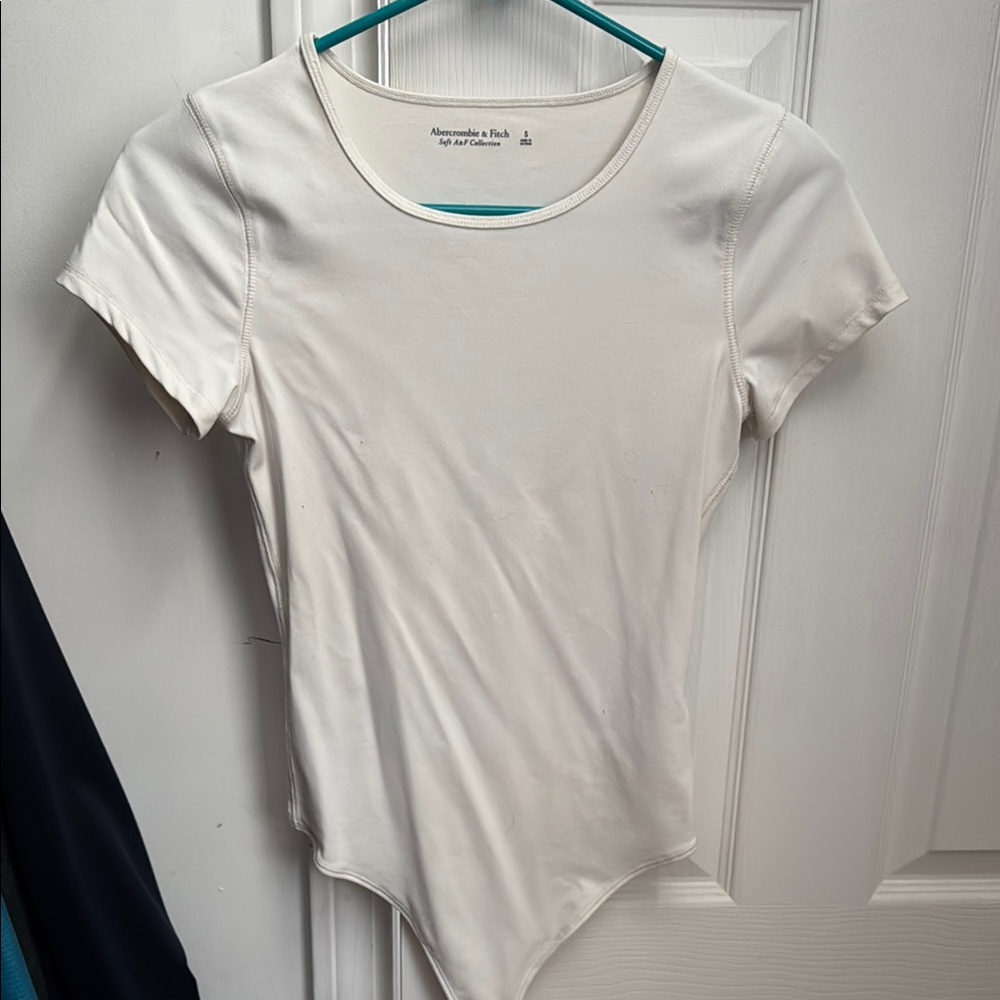 Abercrombie & Fitch White Crew Neck Bodysuit